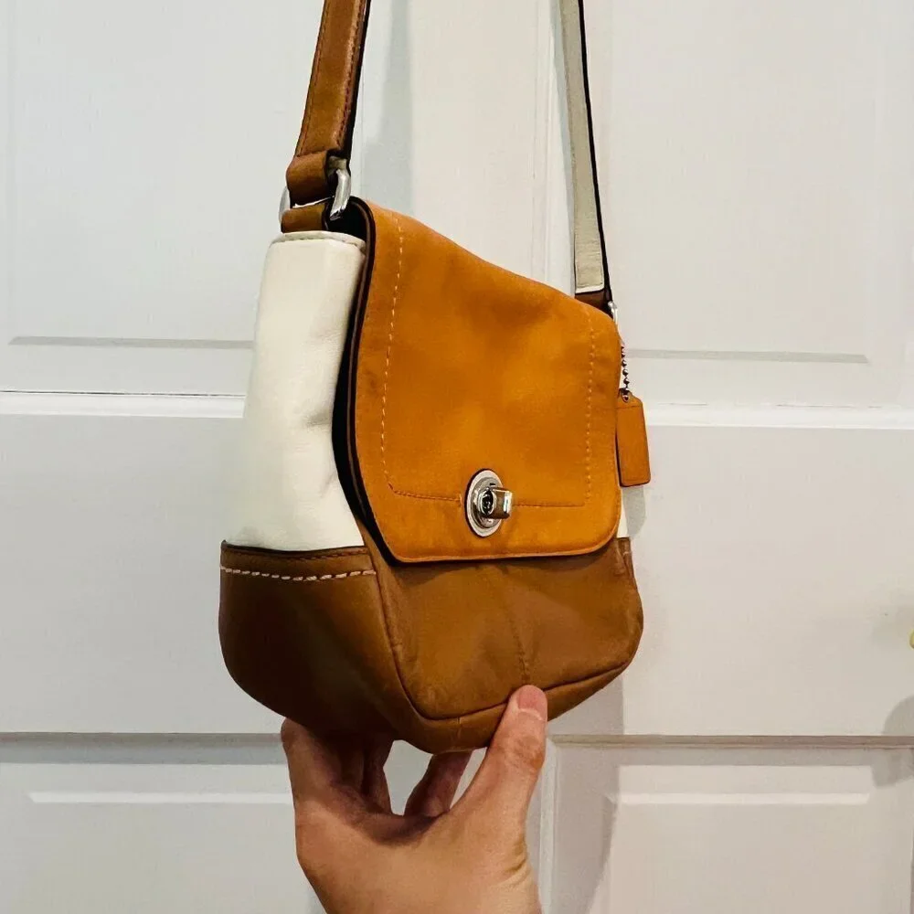 Vintage Y2K 2000 Hobo Coach color block crossbody shoulder bag purse - Picture 8 of 16